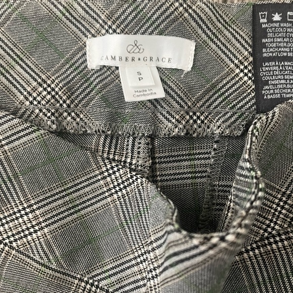 Plaid High-Waisted Slim Fit Pants - Size S - Picture 3 of 4